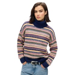 блуза,дамски,пуловери,дамски,плетени,дрехи,superdry,textured,pattern,sweater,multicolor,(winter,navy,multi)