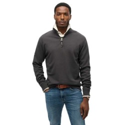 блуза,мъжки,пуловери,superdry,utility,logo,henley,half,zip,sweater,grey