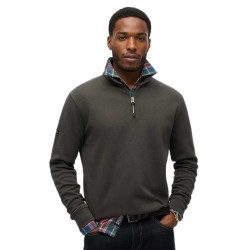 блуза,мъжки,пуловери,superdry,utility,logo,henley,half,zip,sweater,washed,black,(grey)