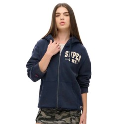 блуза,дамски,блузи,superdry,vintage,athletic,full,zip,sweatshirt,blue