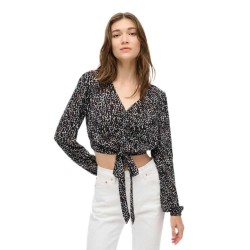 дамски,блузи,дамски,ризи,superdry,vintage,tie,front,long,sleeve,blouse,rain,mono,(black)