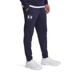 анцуг,мъжки,панталони,under,armour,rival,terry,logo,joggers,midnight,navy,downpour,gray,white,(blue)
