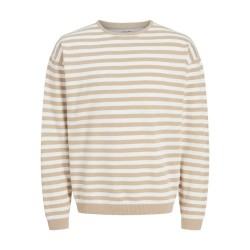 блуза,мъжки,пуловери,jack,&,jones,calvin,sweater,beige,(oxford,tan,stripes,cloud,dancer,stripes)