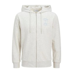 блуза,мъжки,пуловери,jack,&,jones,one,color,summer,full,zip,sweatshirt,white,melange,(white)