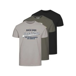 тениска,мъжки,тениски,jack,&,jones,ethan,short,sleeve,t,shirt,3,units,dusty,olive,moonbeam,black,(black,grey)