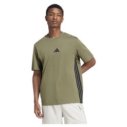 тениска,мъжки,тениски,adidas,essentials,3,stripes,single,jersey,short,sleeve,t,shirt,olive,strata,black,(green)