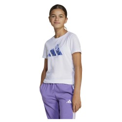 тениска,детски,тениски,adidas,flower,print,training,graphic,short,sleeve,t,shirt,white,(white)