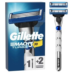 бръснене,gillette,razor,mach3,turbo,+,rec,2,units,clear,(multicolor)