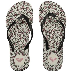 джапанки,дамски,сандали,и,чехли,roxy,by,the,sea,flip,flops,black,(black,white,print)