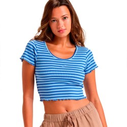 фланелка,с,къс,ръкав,дамски,топове,roxy,mini,stripe,ssft,short,sleeve,top,blue,(dazzling,blue,party,wave,strip)