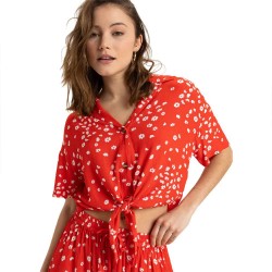 риза,с,къс,ръкав,дамски,блузи,дамски,ризи,roxy,salty,sweet,printed,short,sleeve,shirt,red