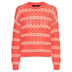 блуза,дамски,пуловери,дамски,плетени,дрехи,vero,moda,bella,sweater,red,(dubarry,stripes,birch)