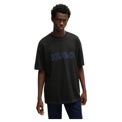 тениска,мъжки,тениски,hugo,nitlogo,01,blue,short,sleeve,t,shirt,black