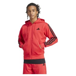 поларена,блуза,мъжки,пуловери,adidas,essentials,3,stripes,fleece,full,zip,sweatshirt,pure,ruby,black,(orange)