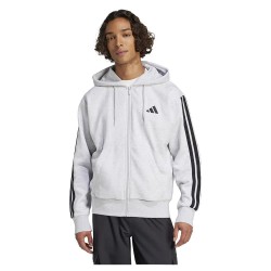 поларена,блуза,мъжки,пуловери,adidas,essentials,3,stripes,fleece,full,zip,sweatshirt,light,grey,heather,black,(white)