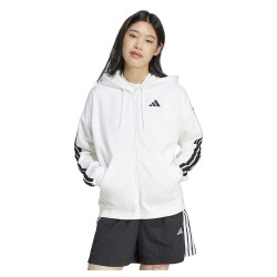 поларена,блуза,дамски,блузи,adidas,essentials,3,stripes,fleece,full,zip,sweatshirt,white