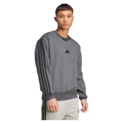 поларена,блуза,мъжки,пуловери,adidas,essentials,3,stripes,fleece,sweatshirt,dark,grey,heather,black,(grey)