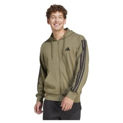 блуза,мъжки,пуловери,adidas,essentials,3,stripes,french,terry,full,zip,sweatshirt,olive,strata,black,(green)