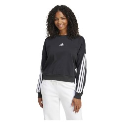 блуза,дамски,блузи,adidas,essentials,3,stripes,french,terry,sweatshirt,black,white,(black)