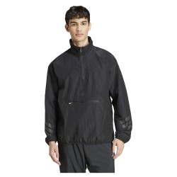 блуза,мъжки,пуловери,adidas,future,icons,3,stripes,woven,half,zip,sweatshirt,black