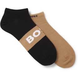 чорапи,мъжки,чорапи,boss,as,logo,01,socks,2,pairs,beige,black,(medium,beige)