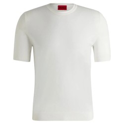 блуза,мъжки,пуловери,дамски,пуловери,hugo,san,carl,cv,short,sleeve,sweater,white,(natural)