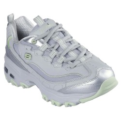 маратонки,дамски,маратонки,skechers,d´lites,trainers,silver,(gray,duraleather,mesh,silver,lime,trim)