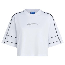 тениска,дамски,тениски,karl,lagerfeld,relaxed,cropped,piping,short,sleeve,t,shirt,white