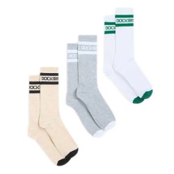 чорапи,мъжки,чорапи,dockers,ribbed,flat,crew,socks,3,pairs,car,park,grey,(multicolor)
