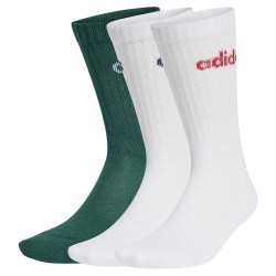 чорапи,мъжки,чорапи,adidas,linear,cushioned,crew,socks,3,units,green,white,(collegiate,green,white,white)