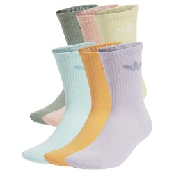 Чорапи Adidas Originals Trefoil Cushion crew socks 6 units - Multicolor (Silver Green / Glow Pink / Powder Yellow) чорапи,мъжки,чорапи,дамски,чорапи,adidas,originals,trefoil,cushion,crew,socks,6,units,multicolor,(silver,green,glow,pink,powder,yellow)