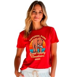 Тениска Kruskis Great Smoky Mountains short sleeve T-shirt - Red (Red) тениска,дамски,тениски,kruskis,great,smoky,mountains,short,sleeve,t,shirt,red,(red)