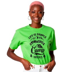тениска,дамски,тениски,kruskis,life,is,simple,short,sleeve,t,shirt,green,(light,green)