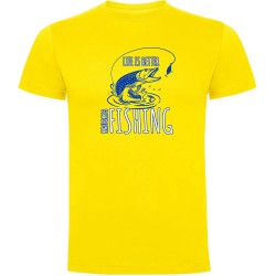 тениска,мъжки,тениски,kruskis,life,is,better,fishing,short,sleeve,t,shirt,yellow