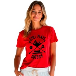 Тениска Kruskis Still Plays Outside short sleeve T-shirt - Red (Red) тениска,дамски,тениски,kruskis,still,plays,outside,short,sleeve,t,shirt,red,(red)