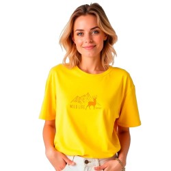 тениска,дамски,тениски,kruskis,wild,life,short,sleeve,t,shirt,yellow,(yellow)