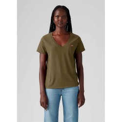 тениска,дамски,тениски,levi´s,®,perfect,slub,short,sleeve,v,neck,t,shirt,olive,night,(green)