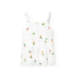 Потник Boboli Bambula Floral Sleeveless Shirt - White (White) потник,дамски,ризи,мъжки,ризи,boboli,bambula,floral,sleeveless,shirt,white,(white)