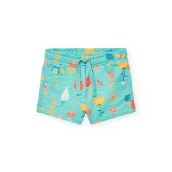 Поларени къси панталони Boboli Fleece Printed shorts - Blue (Garden Print Aquarius Background) поларени,къси,панталони,мъжки,панталони,дамски,панталони,boboli,fleece,printed,shorts,blue,(garden,print,aquarius,background)