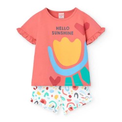 пижама,детски,пижами,boboli,knit,short,sleeve,pyjama,pink