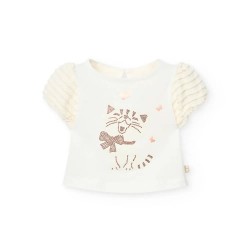 Тениска Boboli Knit short sleeve T-shirt - White (Chemical White 36) тениска,мъжки,тениски,дамски,тениски,boboli,knit,short,sleeve,t,shirt,white,(chemical,white,36)