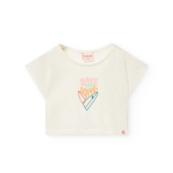 Тениска Boboli Knit short sleeve T-shirt - Beige (Chemical White 17) тениска,мъжки,тениски,дамски,тениски,boboli,knit,short,sleeve,t,shirt,beige,(chemical,white,17)