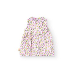 рокля,дамски,поли,и,рокли,boboli,knit,stretch,sleeveless,dress,white,(tulips,print)