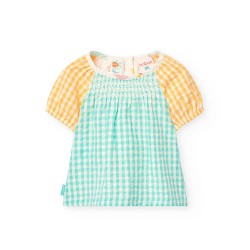 карирана,риза,детски,ризи,boboli,poplin,check,short,sleeve,shirt,green,(aquarius,paintings)