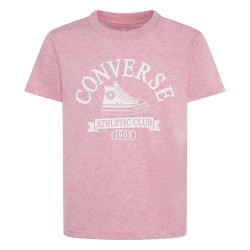 Детска тениска Converse kids Chuck Taylor short sleeve T-shirt - Pink (Lt Jellyfish Jitter Htr) детска,тениска,мъжки,тениски,дамски,тениски,converse,kids,chuck,taylor,short,sleeve,t,shirt,pink,(lt,jellyfish,jitter,htr)