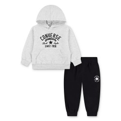 Converse kids Retro Remix Ft Po Jogger long sleeve set - Black / Grey (Birch Heather / Black) детски,екипи,converse,kids,retro,remix,ft,po,jogger,long,sleeve,set,black,grey,(birch,heather,black)