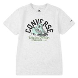 Детска тениска Converse kids Retro Remix Sneaker Arc short sleeve T-shirt - Grey (Birch Heather) детска,тениска,мъжки,тениски,дамски,тениски,converse,kids,retro,remix,sneaker,arc,short,sleeve,t,shirt,grey,(birch,heather)