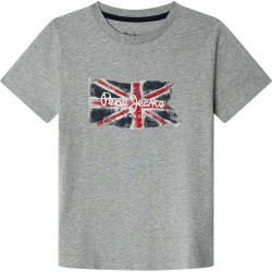тениска,детски,тениски,pepe,jeans,clag,short,sleeve,t,shirt,marl,grey,(grey)