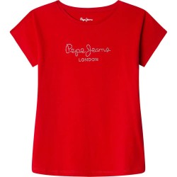 тениска,детски,тениски,pepe,jeans,nuria,short,sleeve,t,shirt,royal,red,(red)
