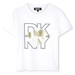 тениска,детски,тениски,dkny,d62305,short,sleeve,t,shirt,yellow,gold,(white)